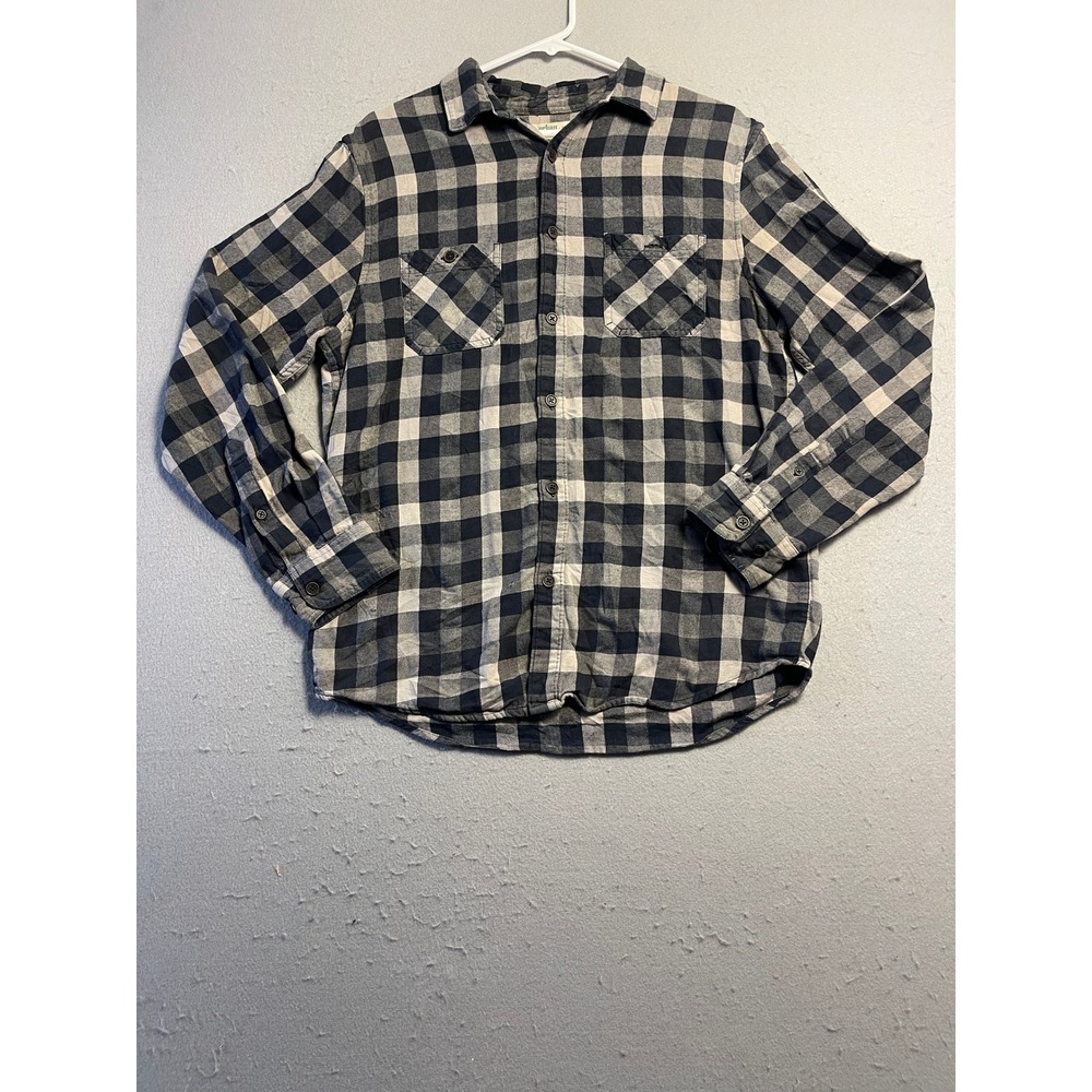 Urban Pipeline Flannel Shirt Cotton Navy Grey Plaid Medium Mens